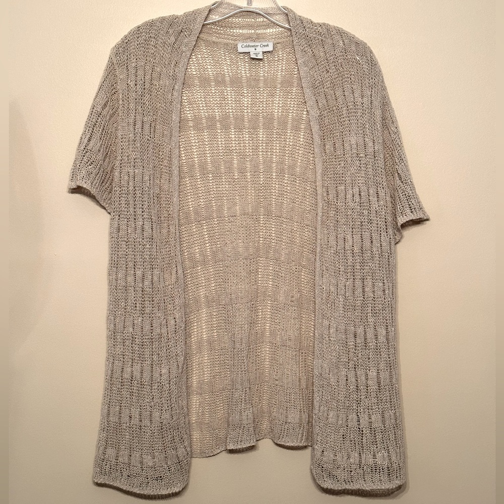Coldwater Creek Cardigan Open Knit XL Tan